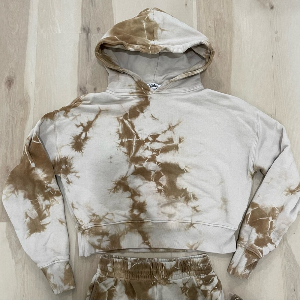 Frankie’s Bikinis Brownie Tie Dye Sweatpants & Hoodie Set Women's XS Brown Tan - Picture 5 of 16